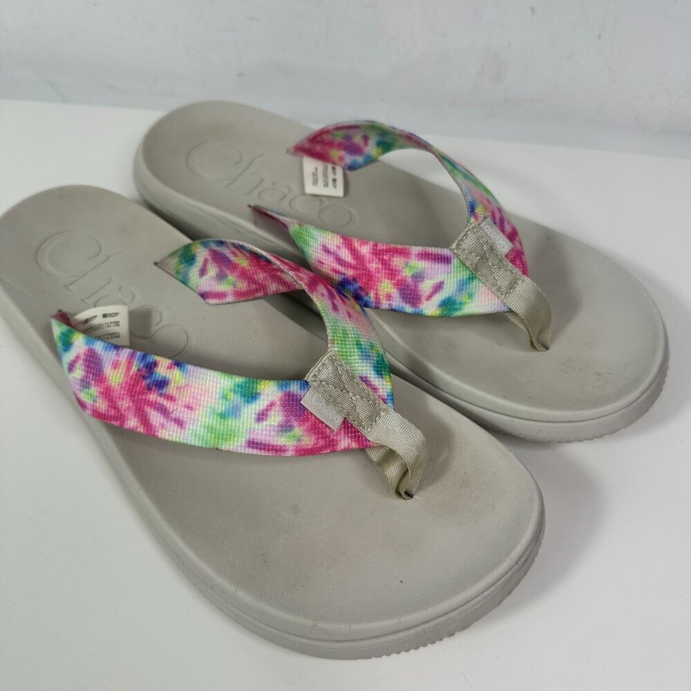 Chaco Flip Flops Women's Size 9 Slides Comfort Multicolor Gray